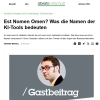 Abbildung des Artikels zu den Namen von KI-Tools